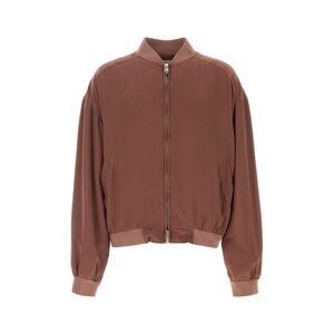 Versace Men Antiqued Pink Silk Bomber Jacket